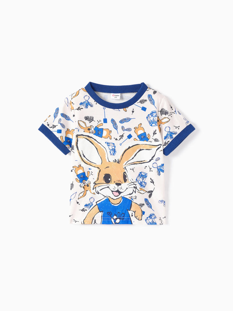 Ensemble 2 pièces pour tout-petit garçon de Pâques avec motif animalier enfantin et trou DENIMBLUE