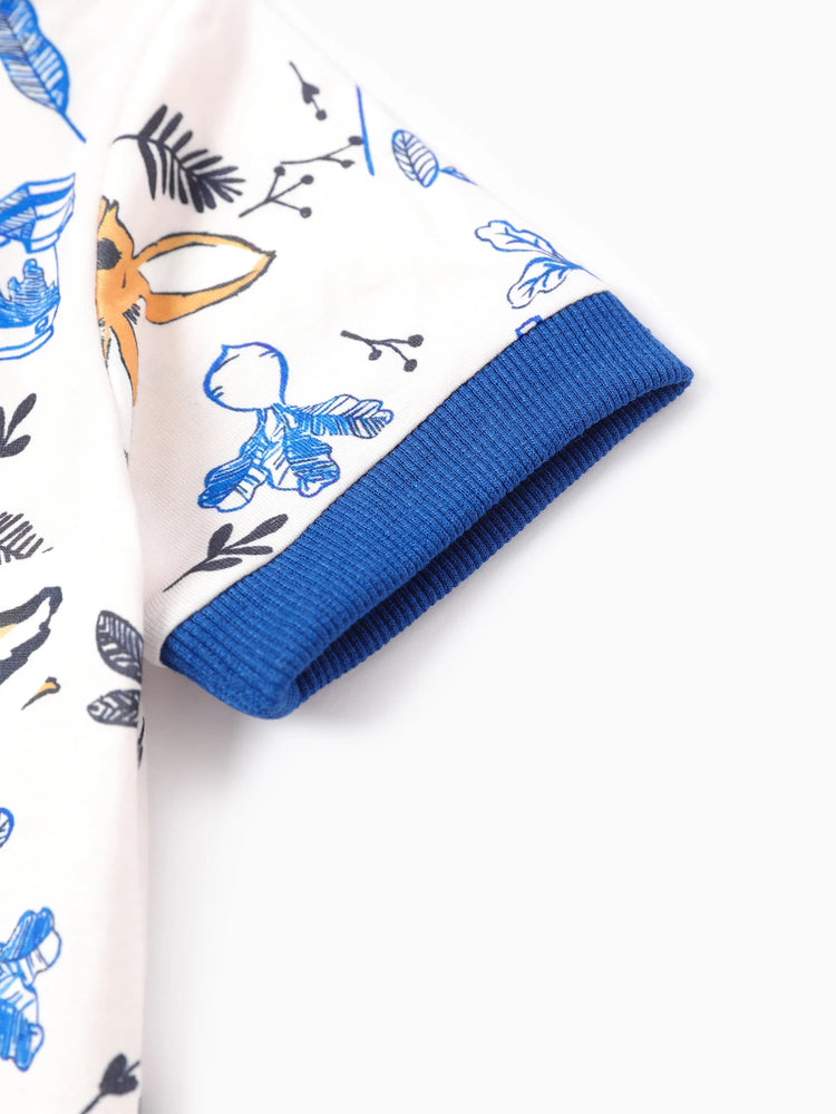 Ensemble 2 pièces pour tout-petit garçon de Pâques avec motif animalier enfantin et trou DENIMBLUE