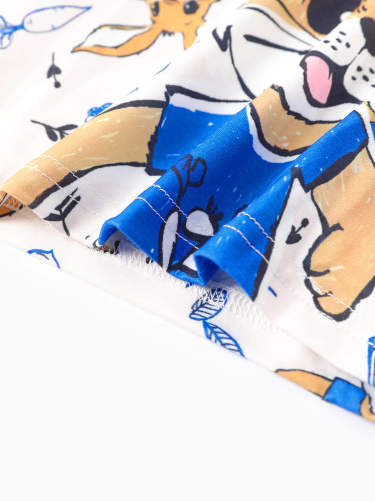 Ensemble 2 pièces pour tout-petit garçon de Pâques avec motif animalier enfantin et trou DENIMBLUE