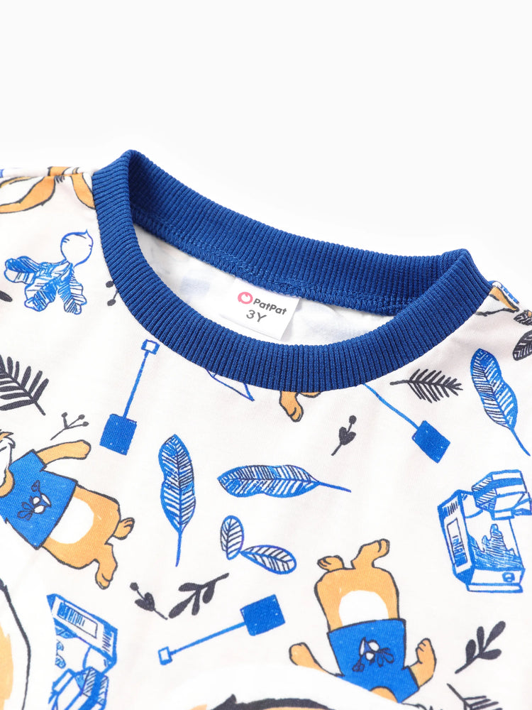 Ensemble 2 pièces pour tout-petit garçon de Pâques avec motif animalier enfantin et trou DENIMBLUE