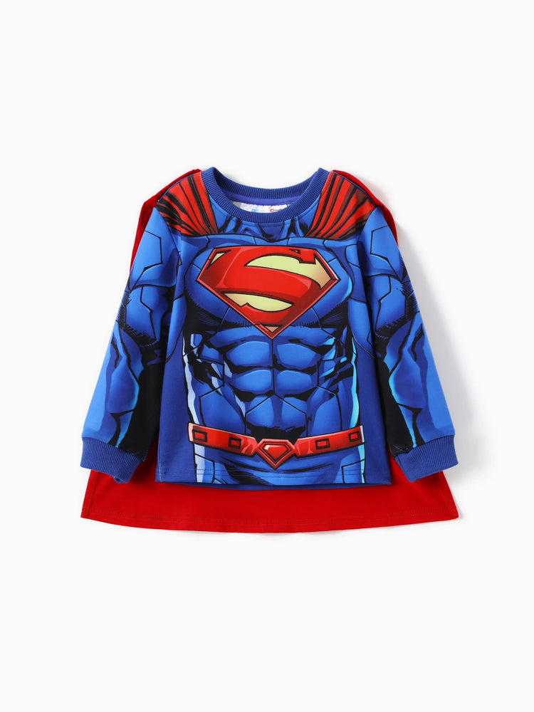 Justice League Toddler Boy Superman/Batman 3pcs Cosplay Costume with Removable Cloak Set Blue