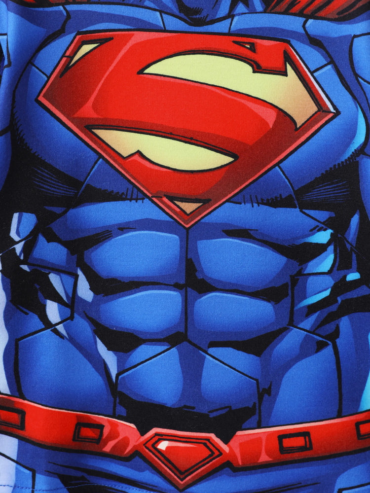 Justice League Toddler Boy Superman/Batman 3pcs Cosplay Costume with Removable Cloak Set Blue