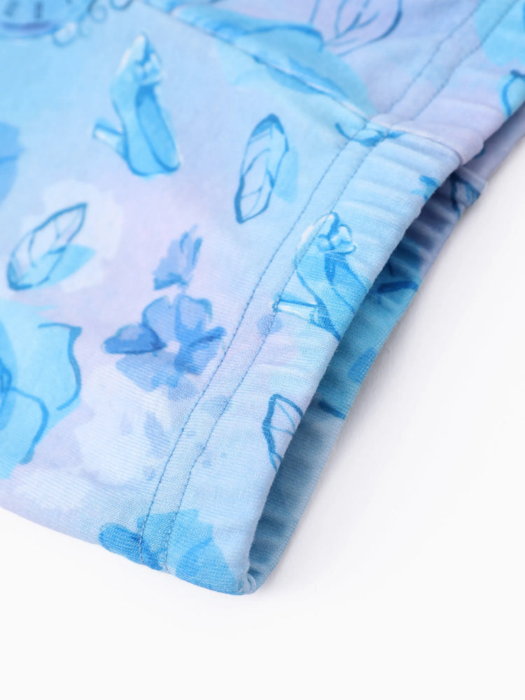 Disney Princess Toddler Girl 2pcs Cinderella Floral Gradient Drop-shoulder Hoodie with Leggings Set Blue