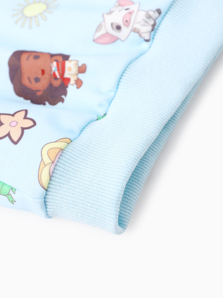 Ensemble 2 pièces sweat-shirt et pantalon à volants pour petite fille Disney Princess, bleu clair