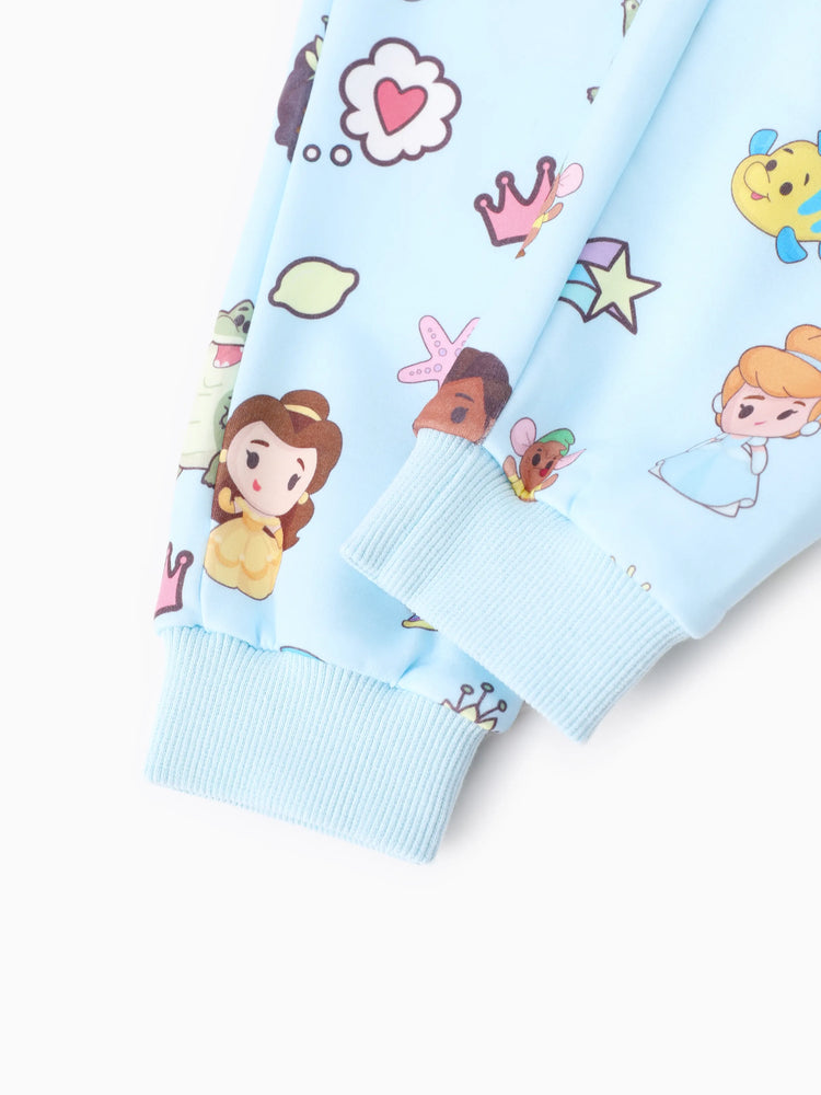 Ensemble 2 pièces sweat-shirt et pantalon à volants pour petite fille Disney Princess, bleu clair