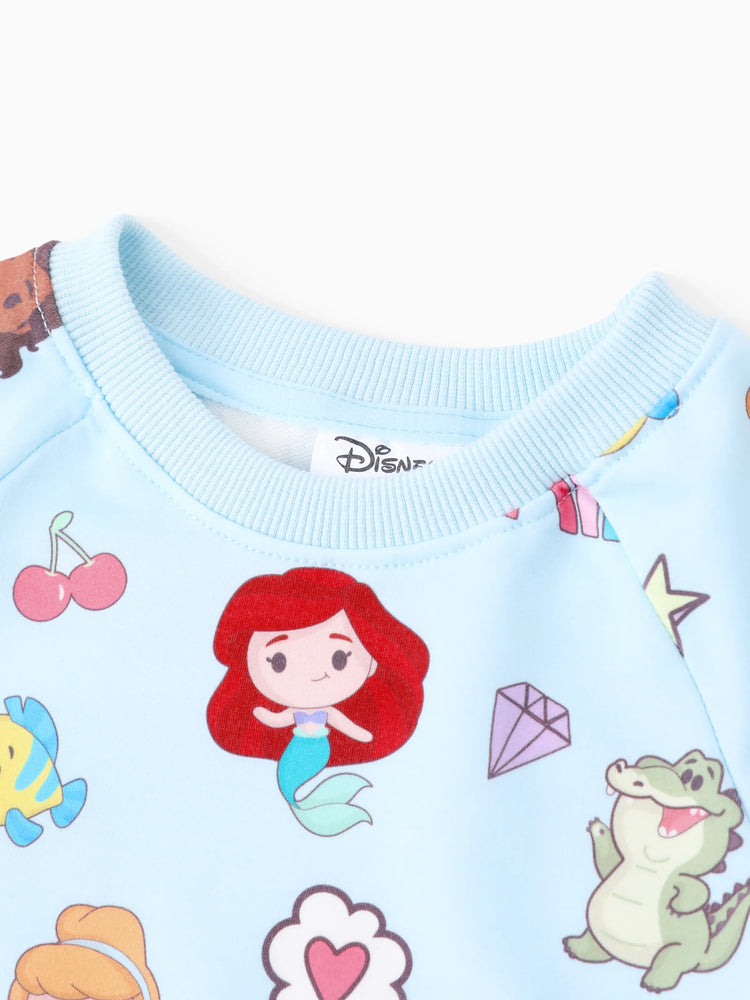 Ensemble 2 pièces sweat-shirt et pantalon à volants pour petite fille Disney Princess, bleu clair