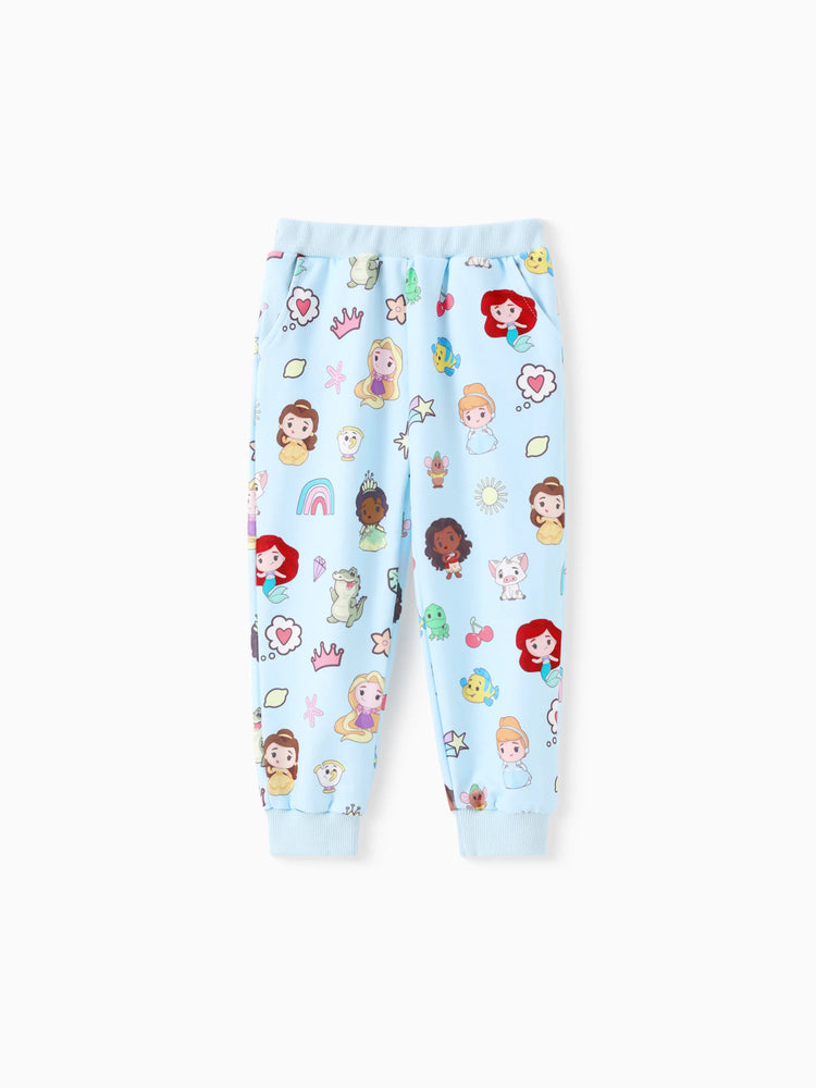 Ensemble 2 pièces sweat-shirt et pantalon à volants pour petite fille Disney Princess, bleu clair