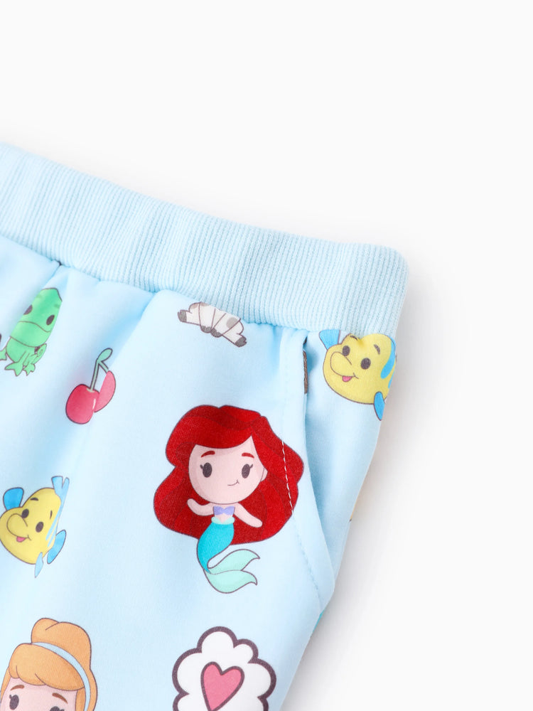 Ensemble 2 pièces sweat-shirt et pantalon à volants pour petite fille Disney Princess, bleu clair
