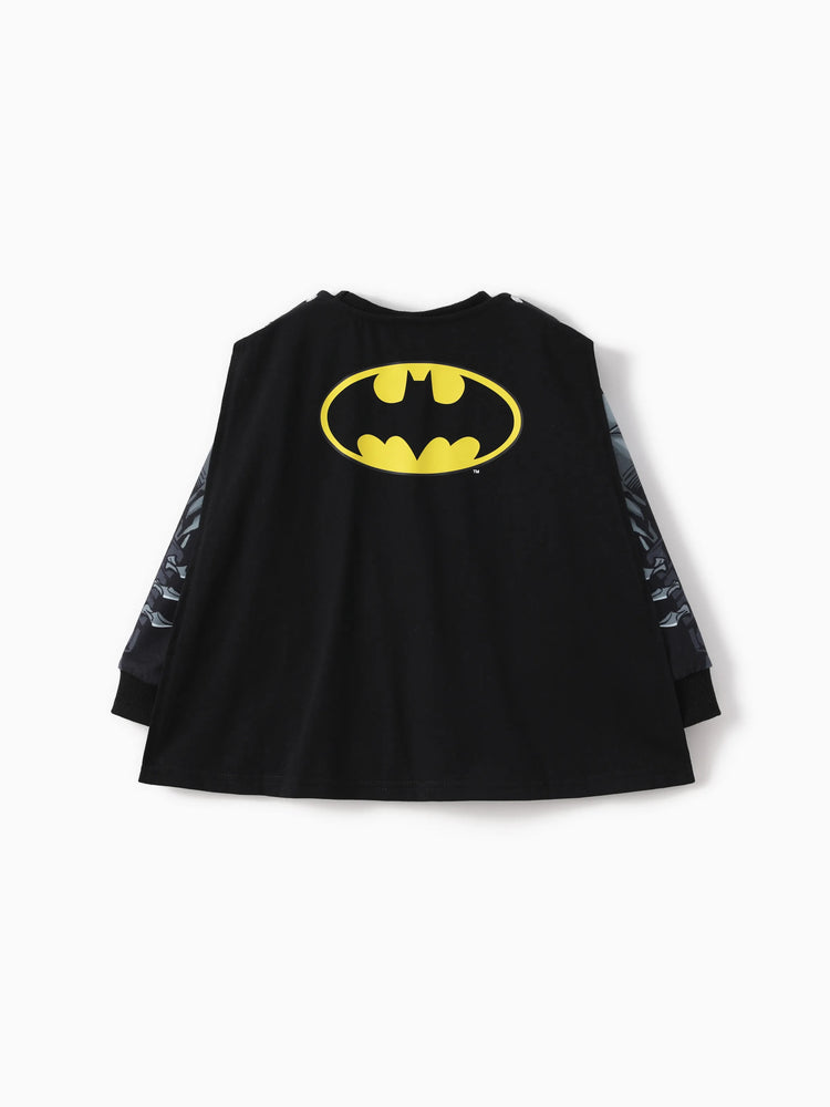 Justice League Toddler Boy Superman/Batman 3pcs Cosplay Costume with Removable Cloak Set Grey