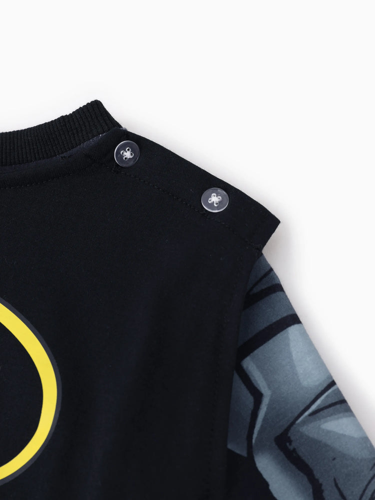 Justice League Toddler Boy Superman/Batman 3pcs Cosplay Costume with Removable Cloak Set Grey