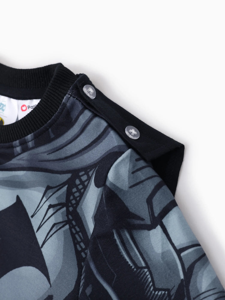 Justice League Toddler Boy Superman/Batman 3pcs Cosplay Costume with Removable Cloak Set Grey