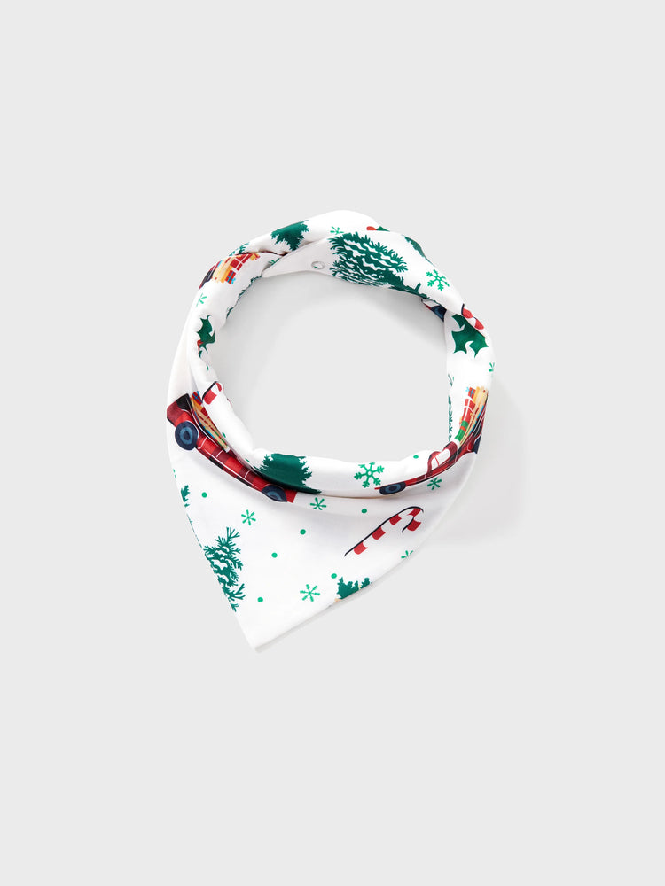 Ensemble pyjama de Noël à manches longues et imprimé arbre de Noël et voiture, multicolore