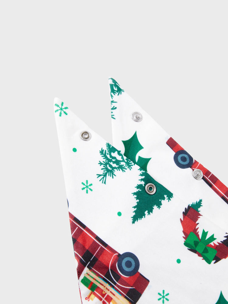 Ensemble pyjama de Noël à manches longues et imprimé arbre de Noël et voiture, multicolore