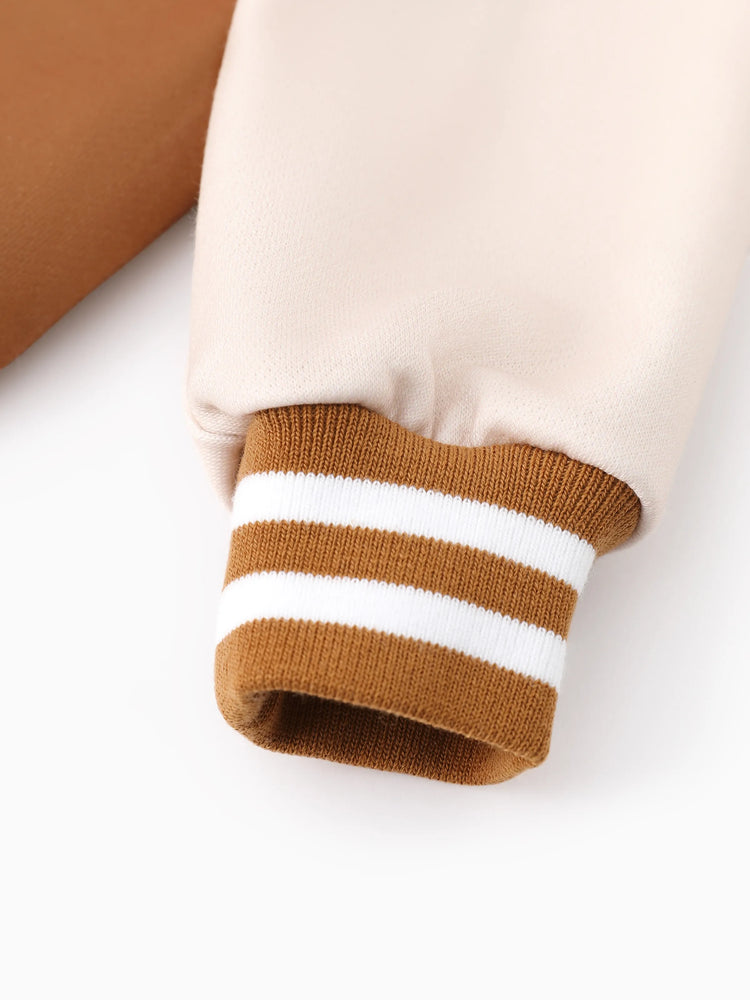 Veste à manches longues colorblock Tom et Jerry pour tout-petit/enfant garçon/fille beige clair