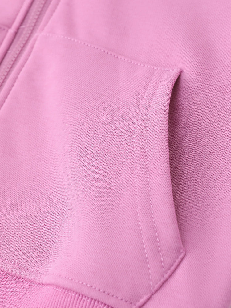 Disney Stitch Kid GIrl 1pc Cotton Character Heart Pattern Hooded Zipper Jacket Pink purple