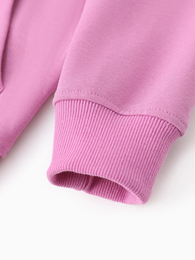 Disney Stitch Kid GIrl 1pc Cotton Character Heart Pattern Hooded Zipper Jacket Pink purple