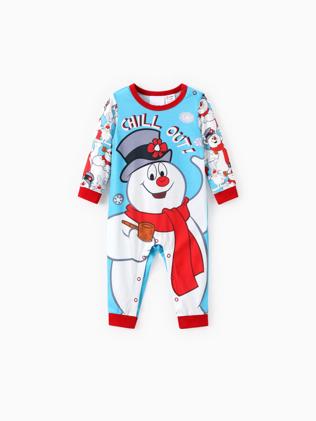 Frosty der Schneemann Weihnachtsmann Muster Schlafanzug-Sets mit Weihnachtssocken