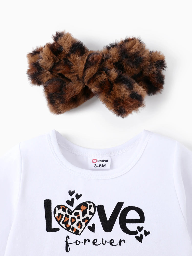 Ensemble 3 pièces pour bébé fille, 95 % coton, manches longues, imprimé léopard, robe polaire et cardigan avec bandeau, kaki