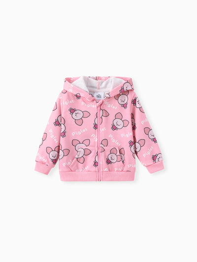 Disney Winnie the Pooh Baby/Toddler Boy/GIrl Character Allover Print Hooded Jacket 
 Pink