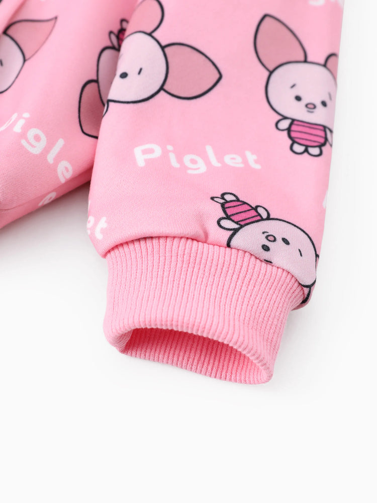 Disney Winnie the Pooh Baby/Toddler Boy/GIrl Character Allover Print Hooded Jacket 
 Pink