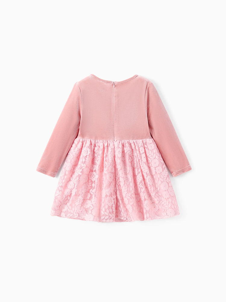 Robe en tulle fleurie en velours brodée rose pour petite fille Princesse Disney Ariel/Jasmine/Raiponce