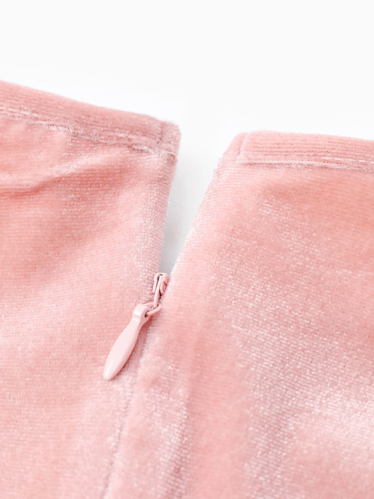 Robe en tulle fleurie en velours brodée rose pour petite fille Princesse Disney Ariel/Jasmine/Raiponce