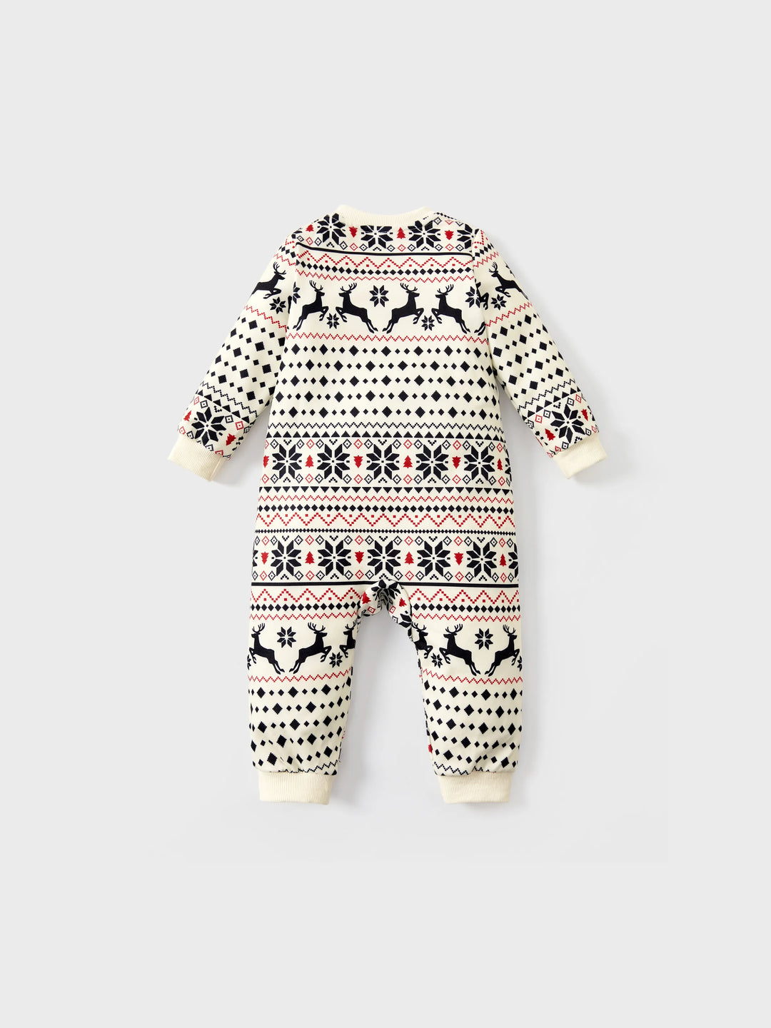 Sweat-shirt de Noël à manches longues et grand motif renne beige