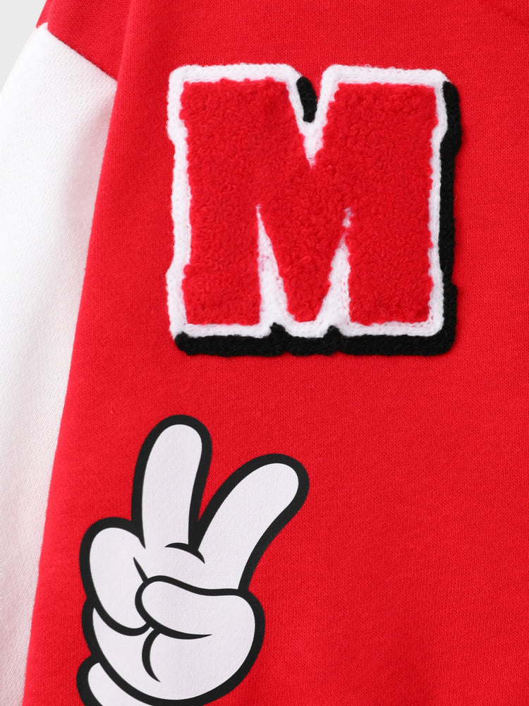 Disney Mickey and Friends Toddle/Kid Boy 1 Stück Mickey Mouse Patch Colorblock Jacke  rot