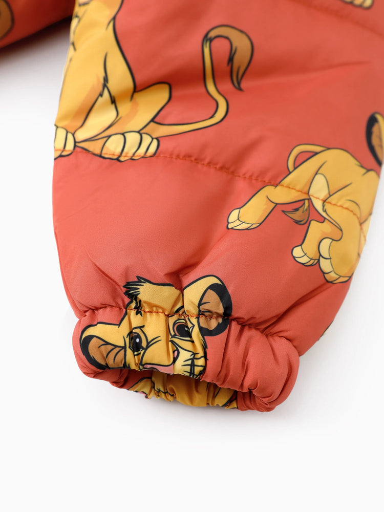 Ensemble 2 pièces veste et manteau à capuche imprimés du personnage Simba de Disney Le Roi Lion pour tout-petit garçon avec sac de rangement, marron