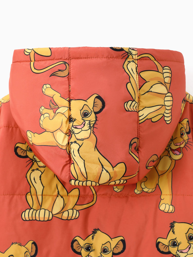 Ensemble 2 pièces veste et manteau à capuche imprimés du personnage Simba de Disney Le Roi Lion pour tout-petit garçon avec sac de rangement, marron