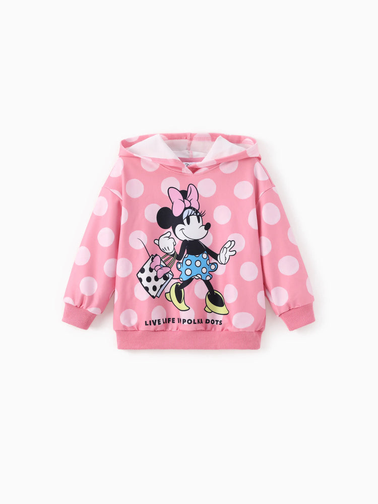 Disney Mickey and Friends Toddler/Kid Girl 2pcs Minnie Mouse Polka dots Hoodie And Pants Set Pink