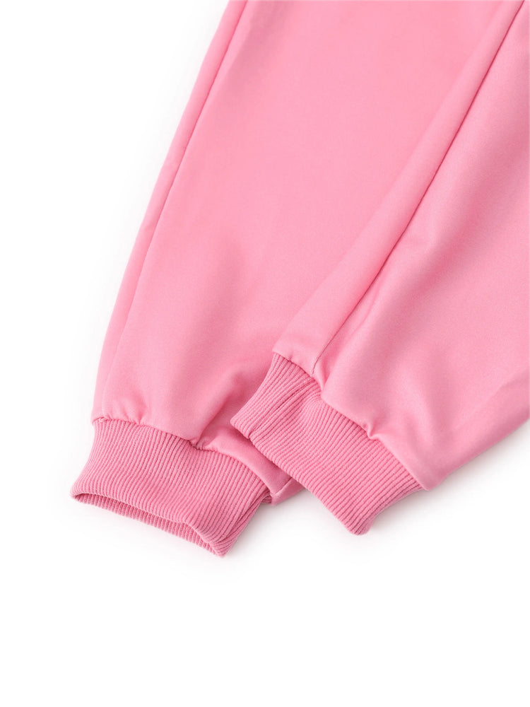 Disney Mickey and Friends Toddler/Kid Girl 2pcs Minnie Mouse Polka dots Hoodie And Pants Set Pink