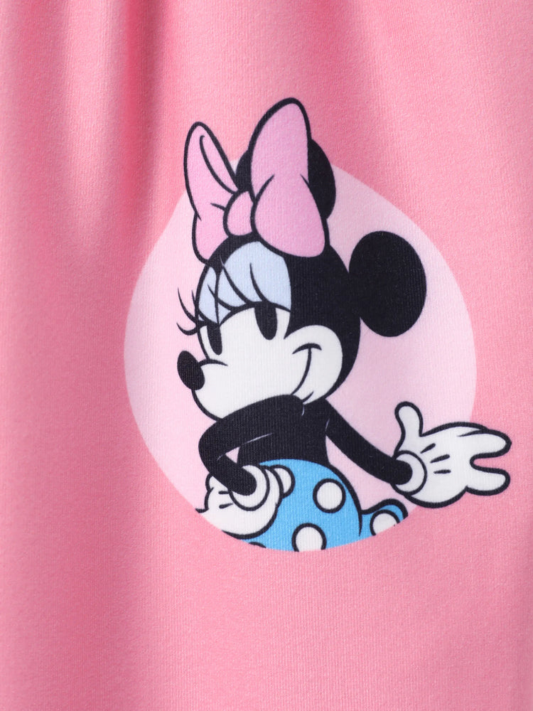 Disney Mickey and Friends Toddler/Kid Girl 2pcs Minnie Mouse Polka dots Hoodie And Pants Set Pink