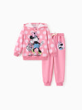Disney Mickey and Friends Toddler/Kid Girl 2pcs Minnie Mouse Polka dots Hoodie And Pants Set Pink