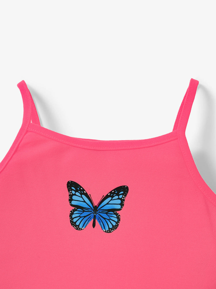 Ensemble 2 pièces caraco et short imprimé papillon pour petite fille Roseo