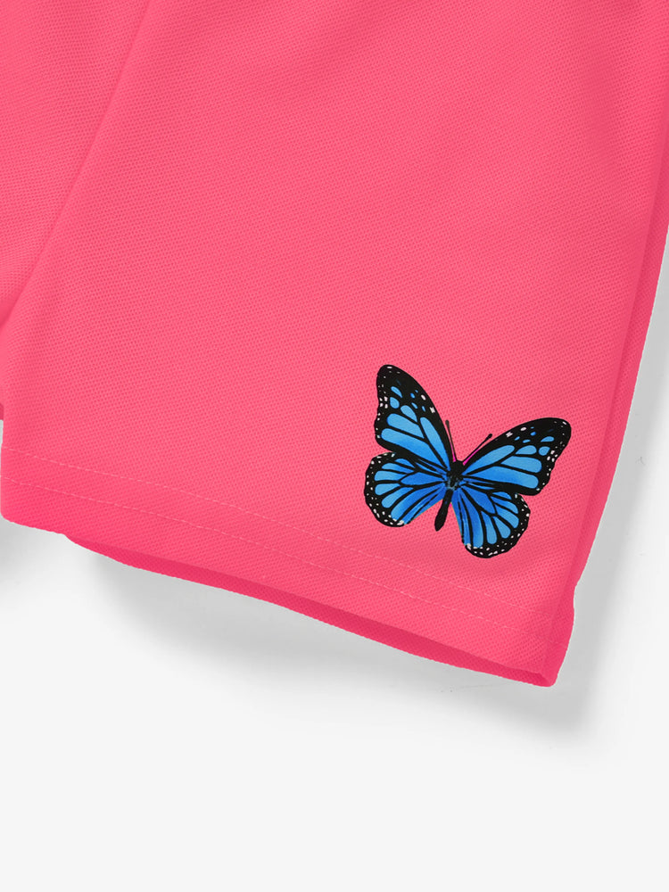 Ensemble 2 pièces caraco et short imprimé papillon pour petite fille Roseo