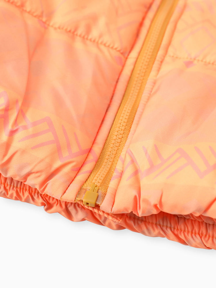 Chaqueta acolchada con capucha y borde de peluche de Moana para niña pequeña de Disney, color naranja, 1 pieza