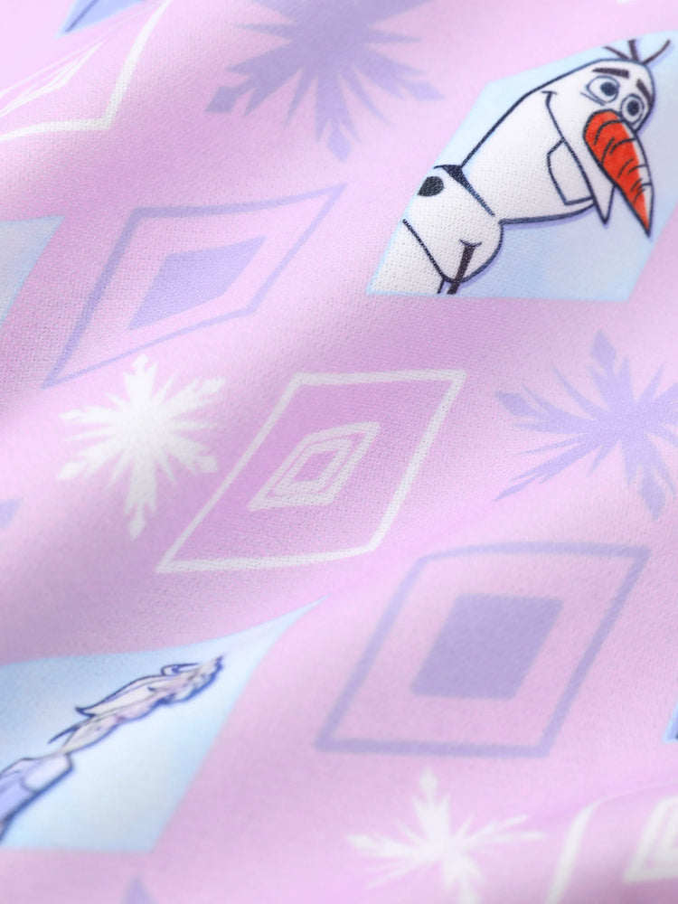 Chaqueta con capucha y estampado de copos de nieve de Elsa, Anna y Olaf, para niña pequeña de Disney Frozen, color rosa y morado.