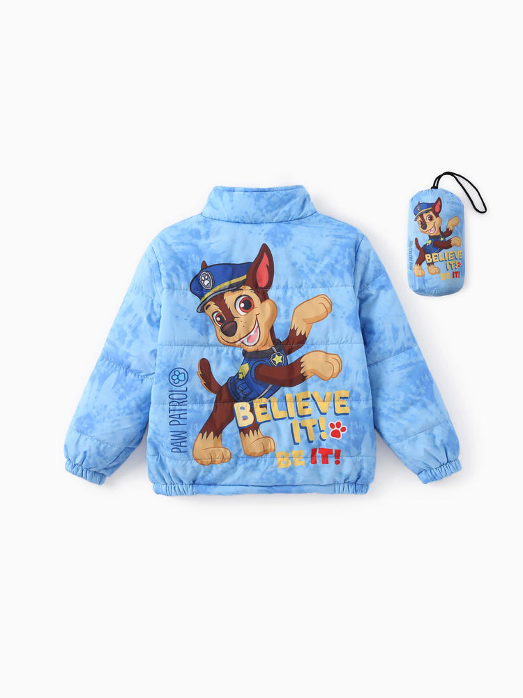 Ensemble 2 pièces de la Pat' Patrouille pour tout-petits et enfants, veste matelassée Chase avec sac de rangement, bleu