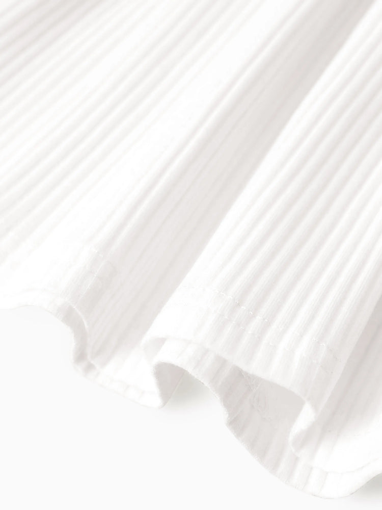 Sweet Solid Color Baby Girl Dress Set, 1pc, Cotton Blend, Holiday, Loose Fit White