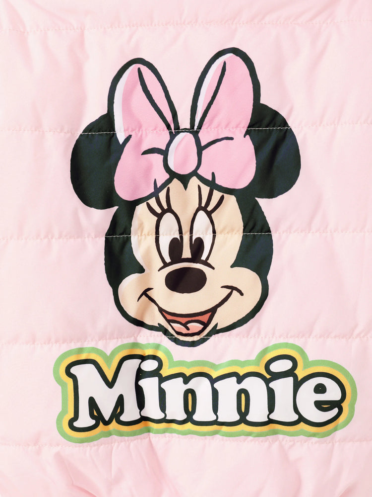 Doudoune à imprimé Minnie Disney Mickey et ses amis pour petite fille avec sac de rangement, rose