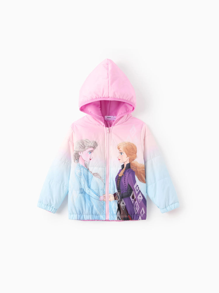 Ensemble 2 pièces veste à capuche et sac de rangement pour petite fille Disney La Reine des Neiges, imprimé dégradé Elsa et Anna
 Multicolore