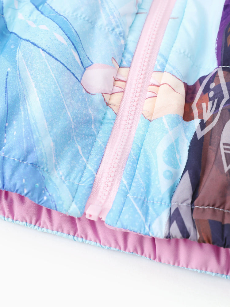 Ensemble 2 pièces veste à capuche et sac de rangement pour petite fille Disney La Reine des Neiges, imprimé dégradé Elsa et Anna
 Multicolore