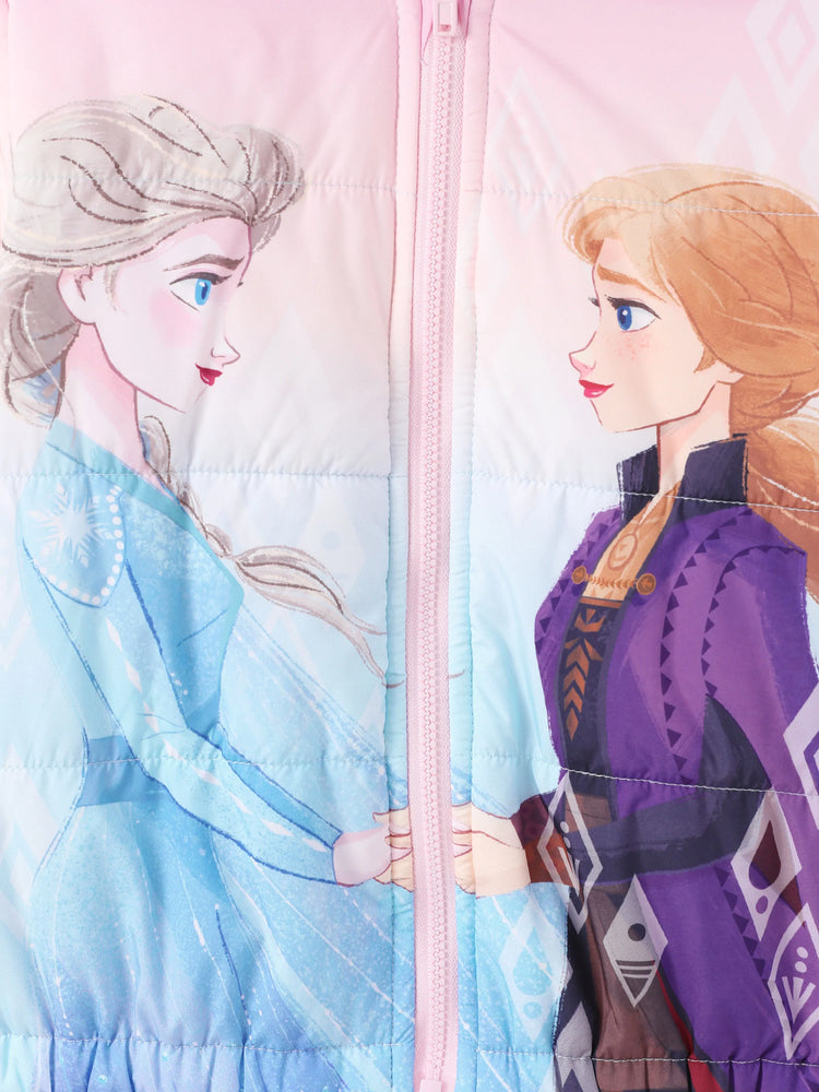 Ensemble 2 pièces veste à capuche et sac de rangement pour petite fille Disney La Reine des Neiges, imprimé dégradé Elsa et Anna
 Multicolore