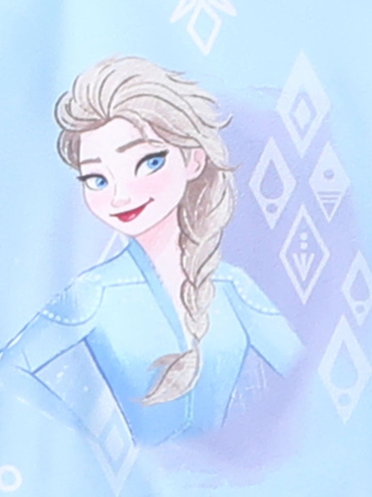 Disney Frozen Toddler Girl 2pcs Elsa&Olaf Snowflakes Print Hooded Jacket Coat With Storage Bag 
 Blue