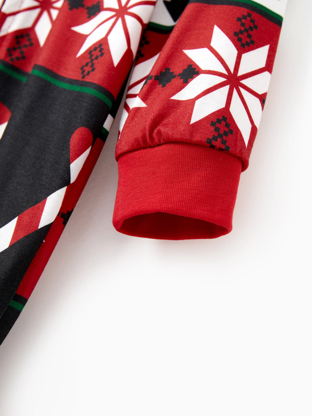 Pyjama de Noël à capuche et fermeture éclair, motif renne 3D, tenues familiales assorties, rouge/noir