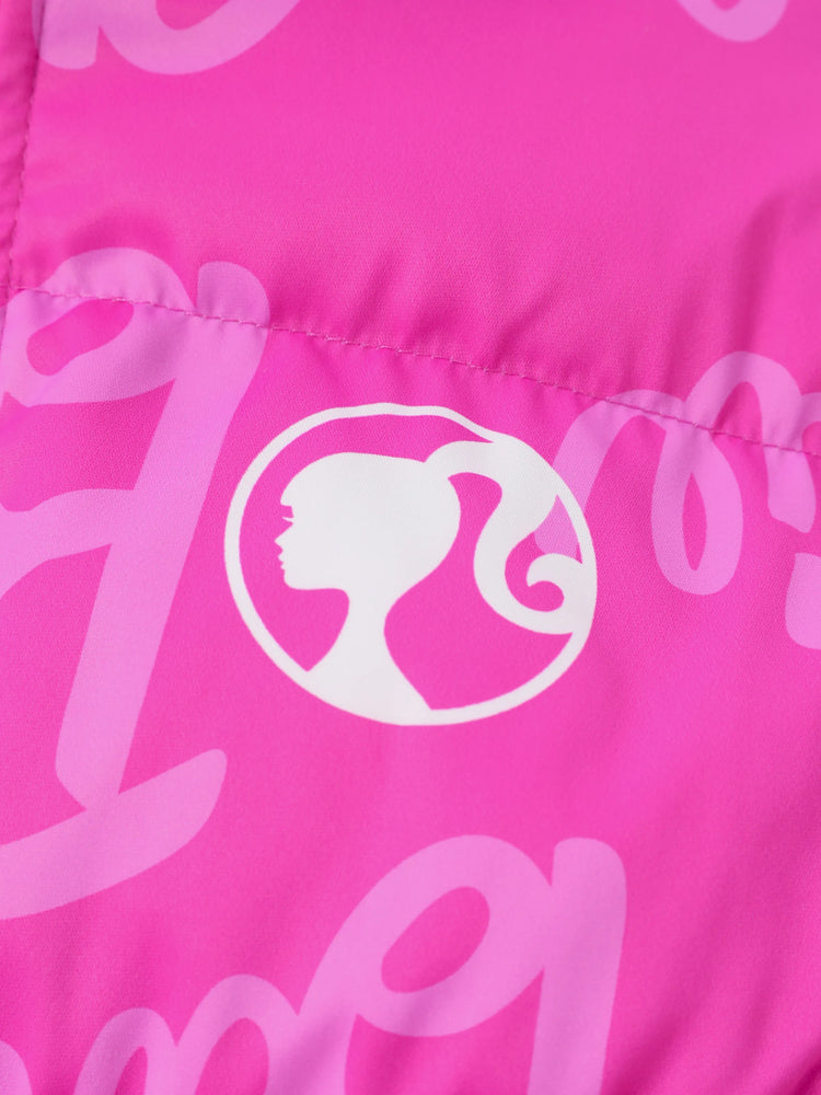Barbie Toddler/Kid 1pc Logo Pattern Long-sleeve Puffer Jacket Coat Roseo