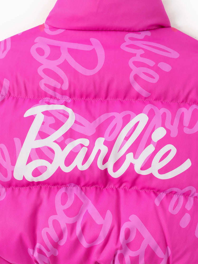 Barbie Toddler/Kid 1pc Logo Pattern Long-sleeve Puffer Jacket Coat Roseo