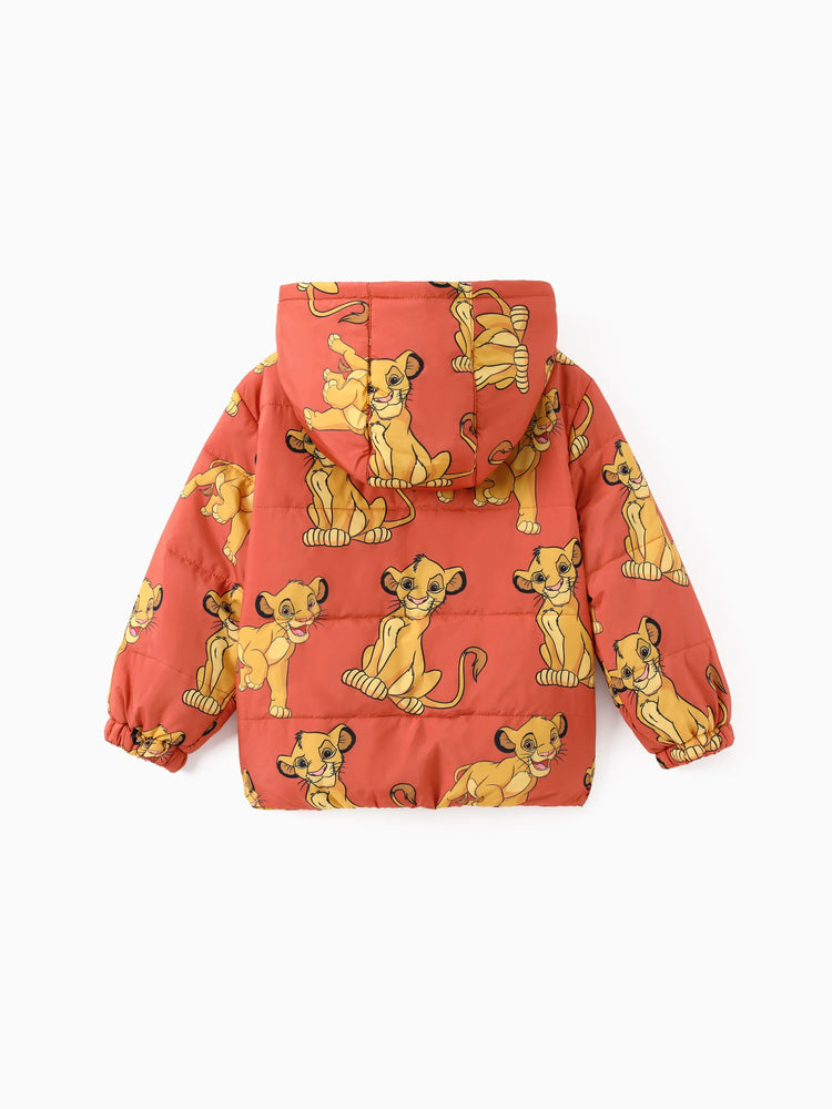 Ensemble 2 pièces veste et manteau à capuche imprimés du personnage Simba de Disney Le Roi Lion pour tout-petit garçon avec sac de rangement, marron