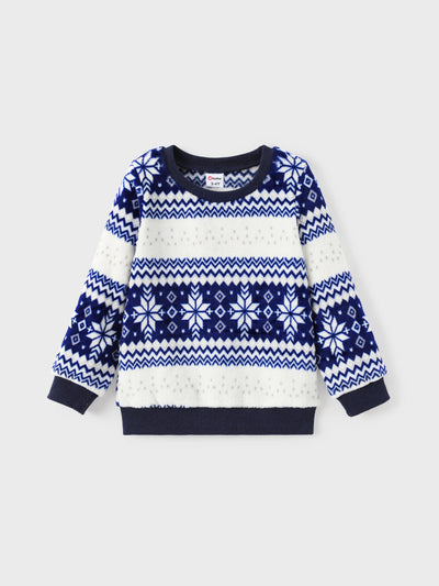 Sweat-shirt de Noël flocon de neige pour tout-petit garçon/fille bleu/noir